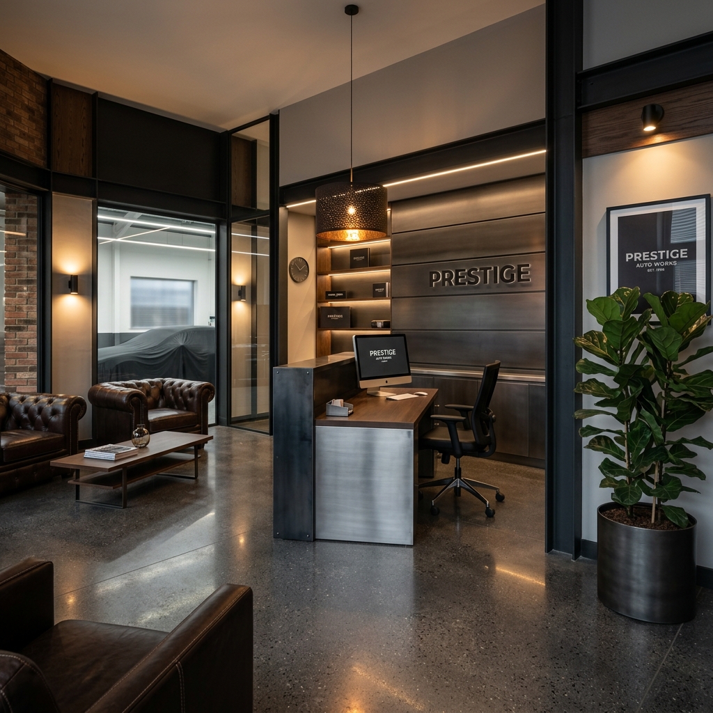 IRONEX Garage premium reception area